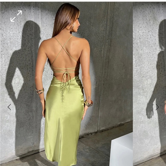 Jaida Midi Dress in Sage - Picture 2 of 4